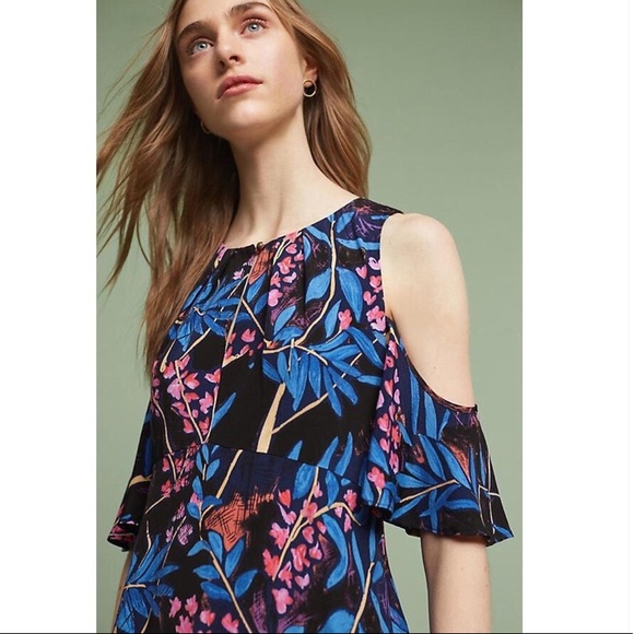Anthropologie Dresses & Skirts - Anthropologie Maeve Elia Cold Shoulder Floral Dress